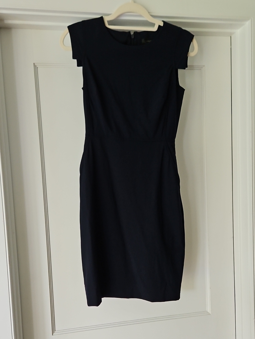J. Crew Navy Résumé Dress Cap Sleeve Career Work Sheath Size 0P